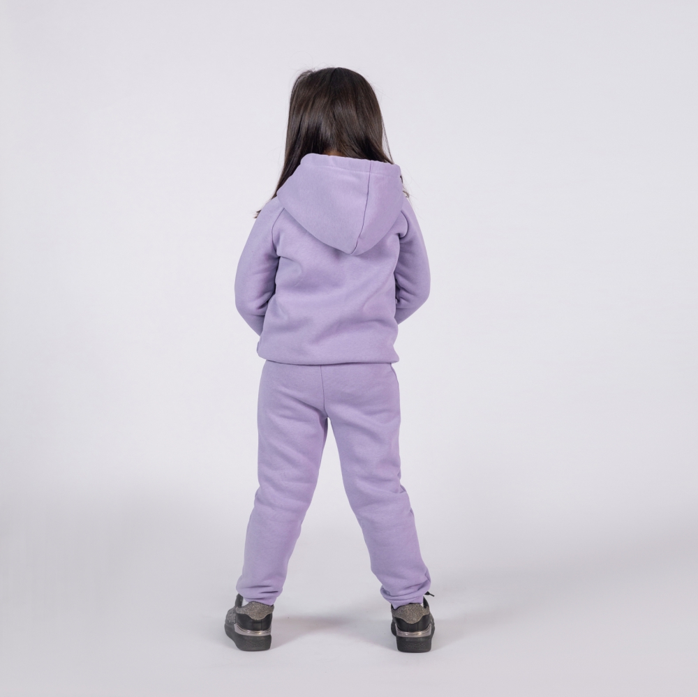 296-СР. Свитшот с капюшоном  + Штаны, хлопок 65%, 35% ПЭ, 3-х нитка (начес) сирень 80,86,92