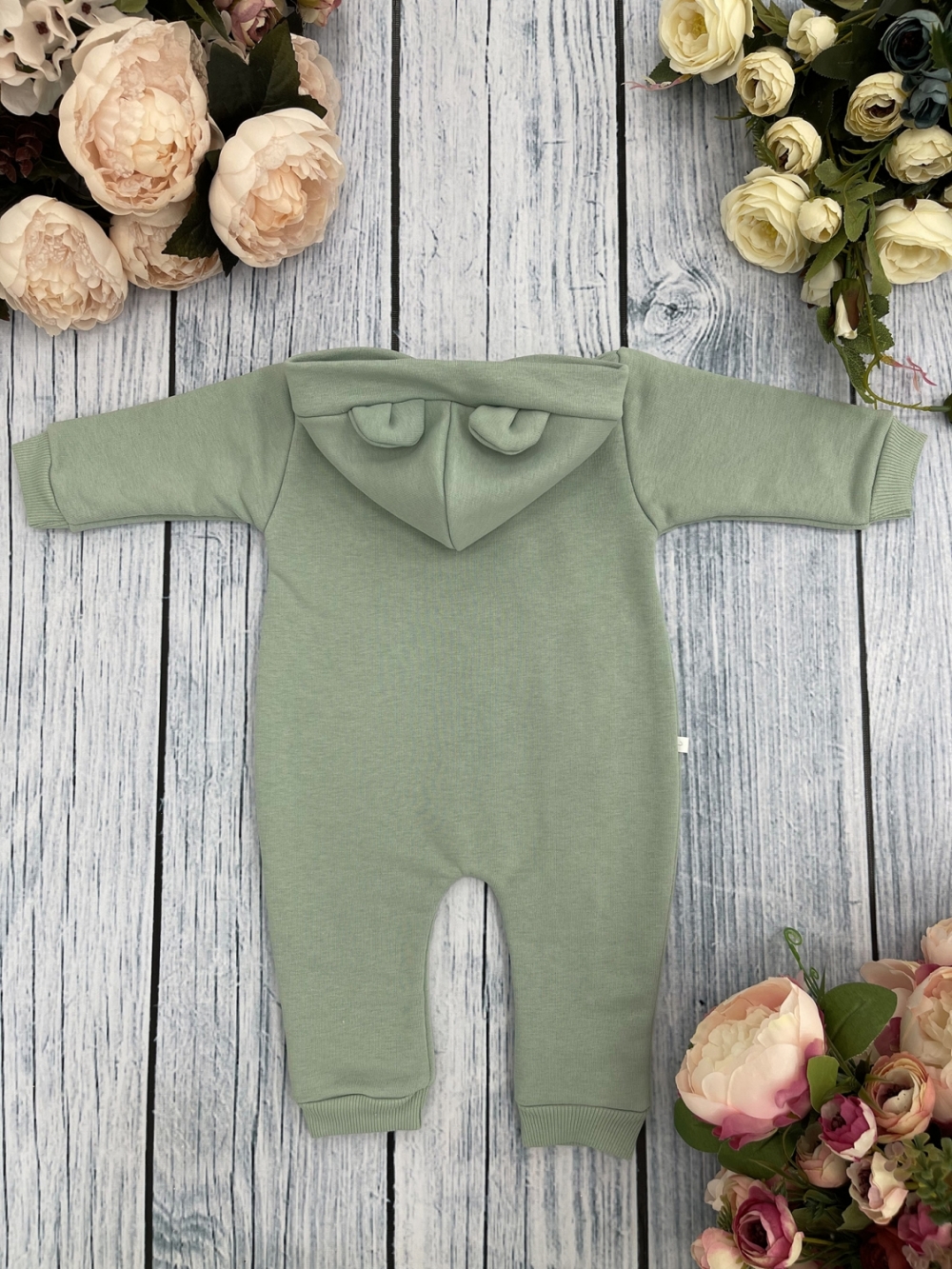 315-ОЛ. Комбинезон с капюшоном, хлопок 65%, 35% ПЭ, 3-х нитка без начеса + интерлок 62,68,74,80