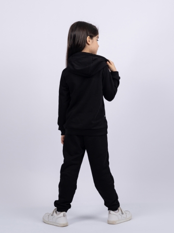 311-Ч. Свитшот с капюшоном + Штаны, хлопок 65%, 35% ПЭ, 3-х нитка ( без начеса) черный 80,86,92